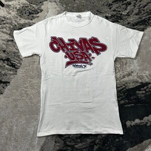 Chivas USA 2009 Schedule VTG Tshirt Y2K Graffiti White Soccer Futbol Sz Small